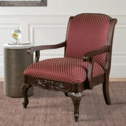 Deals ???? Gracewood Hollow Hesse Carved Red Accent Chair ????