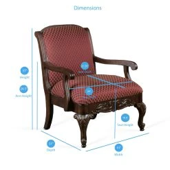 Deals ???? Gracewood Hollow Hesse Carved Red Accent Chair ???? -Gracewood Hollow shop Gracewood Hollow Hesse Carved Red Accent Chair 4