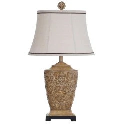 Cheap ???? Gracewood Hollow Ingpen Traditional Carved Floral Table Lamp ????