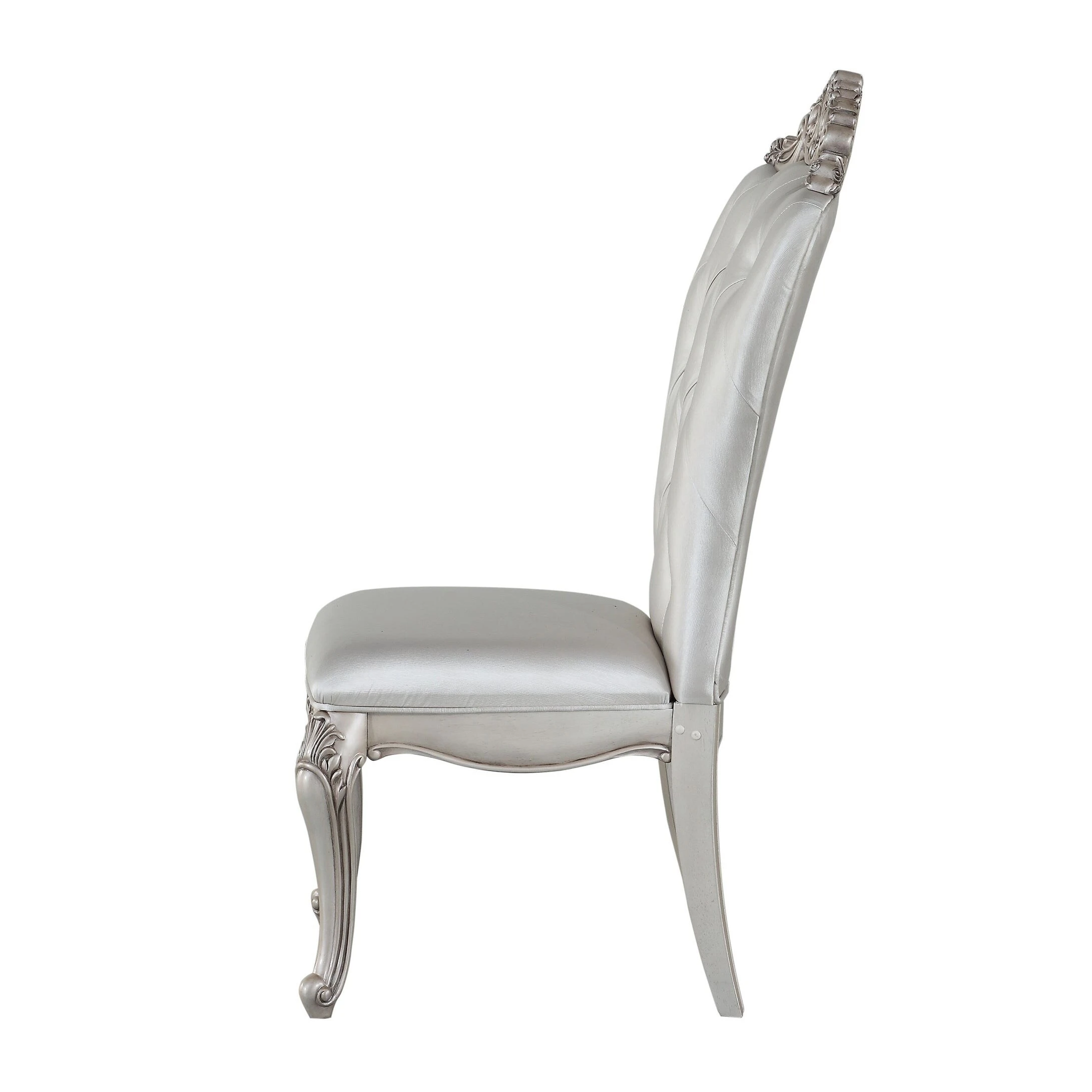 Brand new ⌛ Gracewood Hollow Kashiwagi Antique White Side Chairs With Cream Fabric Upholstery (Set Of 2) ???? 6 Brand new ⌛ Gracewood Hollow Kashiwagi Antique White Side Chairs With Cream Fabric Upholstery (Set Of 2) ???? - Image 4