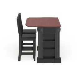 Deals ???? Gracewood Hollow Kenny Black Drop Leaf Breakfast Bar Kitchen Island With 24-inch Black School House Stools ???? -Gracewood Hollow shop Gracewood Hollow Kenny Black Drop Leaf Breakfast Bar Kitchen Island with 24 inch Black School House Stools 2