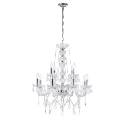 Flash Sale ???? Gracewood Hollow Kizerbo 12-light White Chrome Chandelier ????