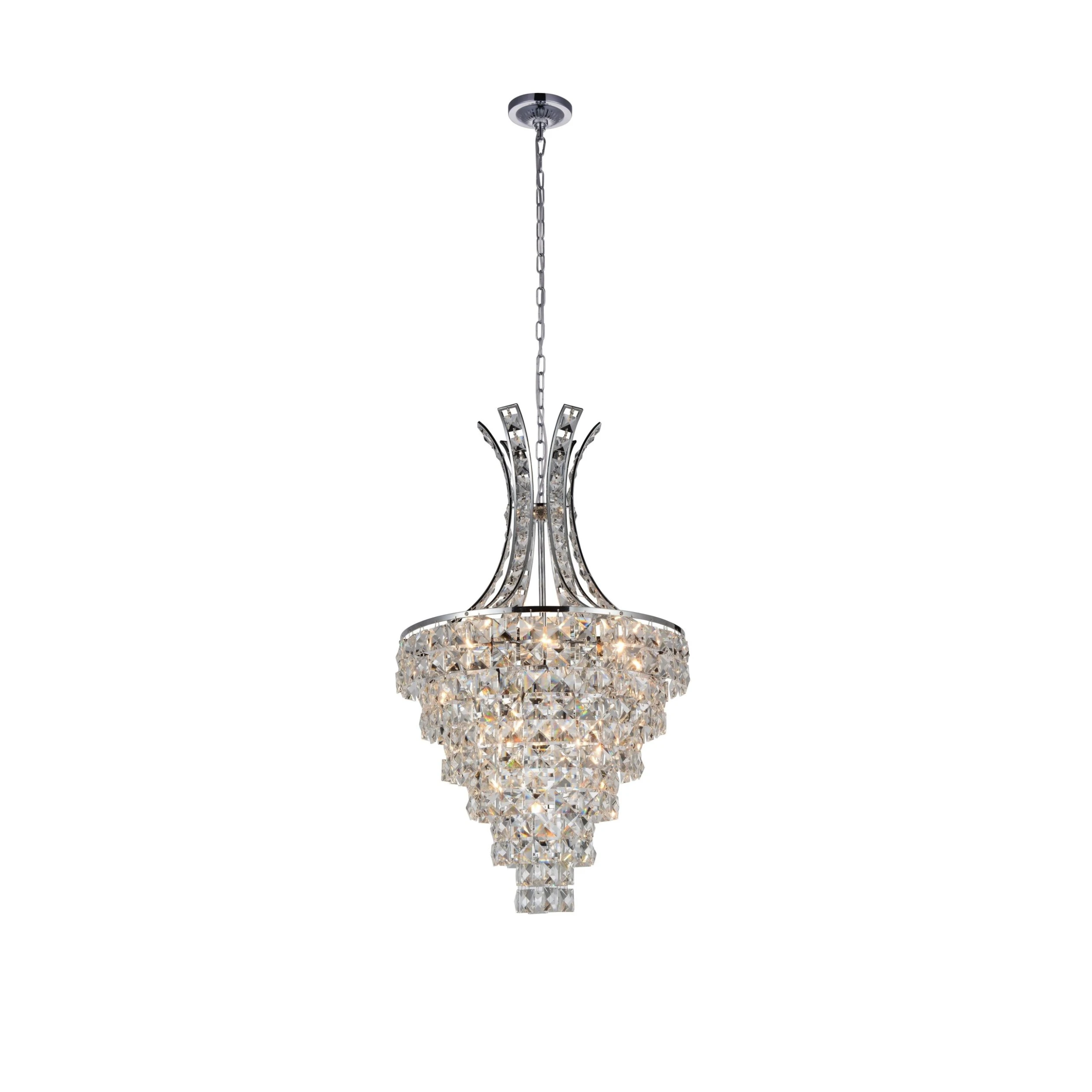Best Sale ⭐ Gracewood Hollow Kone 9-light Chrome Crystal Chandelier ❤️ 3 Best Sale ⭐ Gracewood Hollow Kone 9-light Chrome Crystal Chandelier ❤️