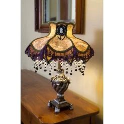 Hot Sale ???? Gracewood Hollow Lord 22" Laced Jewel Victorian-Style Table Lamp - 15.5"L X 15.5"W X 21.5"H ????