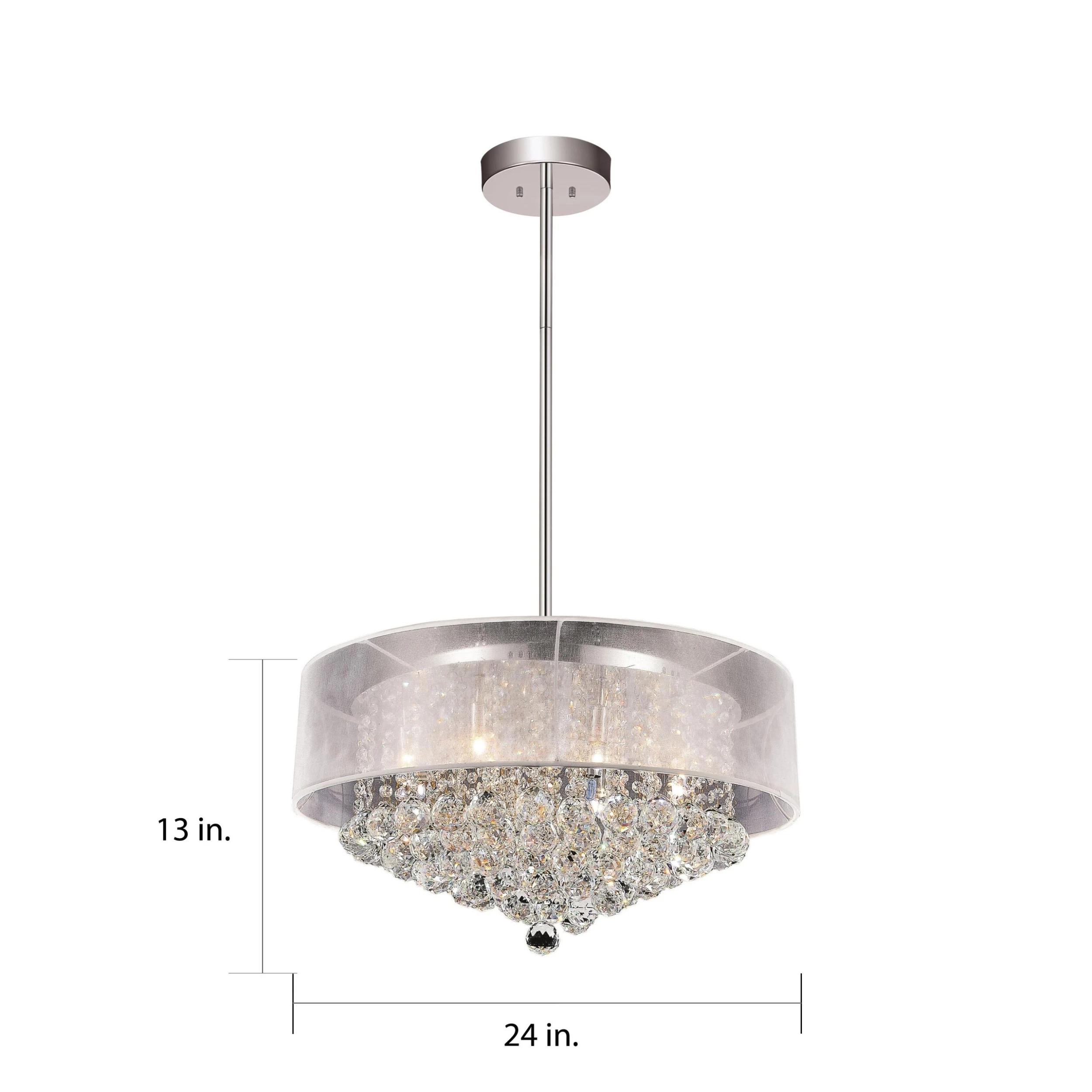 Cheapest ???? Gracewood Hollow Mare 12-light Drum Crystal Chandelier With Chrome Finish ???? 4 Cheapest ???? Gracewood Hollow Mare 12-light Drum Crystal Chandelier With Chrome Finish ???? - Image 2