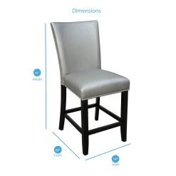 Brand new ???? Gracewood Hollow Mhlanga Counter-height Dining Chairs (Set Of 2) Blue Velvet ⌛ -Gracewood Hollow shop Gracewood Hollow Mhlanga Counter height Dining Chairs 28Set of 229 2