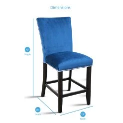 Brand new ???? Gracewood Hollow Mhlanga Counter-height Dining Chairs (Set Of 2) Blue Velvet ⌛ -Gracewood Hollow shop Gracewood Hollow Mhlanga Counter height Dining Chairs 28Set of 229