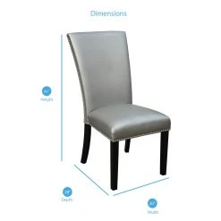 Outlet ⌛ Gracewood Hollow Mhlanga Modern Dining Chair (Set Of 2) Silver ???? -Gracewood Hollow shop Gracewood Hollow Mhlanga Modern Dining Chair 28Set of 229 1