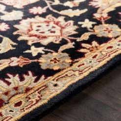Flash Sale ???? Gracewood Hollow Mohand Handmade Area Rug - 3'6" Round Black ???? -Gracewood Hollow shop Gracewood Hollow Mohand Handmade Area Rug 3