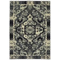 Hot Sale ✨ Gracewood Hollow Moss Medallion Black/ Ivory Micro Fiber Rug Black/cream ???? 16 Hot Sale ✨ Gracewood Hollow Moss Medallion Black/ Ivory Micro Fiber Rug Black/cream ???? -Gracewood Hollow shop Gracewood Hollow Moss Medallion Black Ivory Micro Fiber Rug