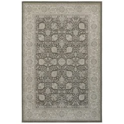 Budget ???? Gracewood Hollow Occom Border Floral Panel Area Rug ???? -Gracewood Hollow shop Gracewood Hollow Occom Border Floral Panel Brown Ivory Rug 2