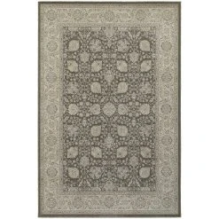 Budget ???? Gracewood Hollow Occom Border Floral Panel Area Rug ???? -Gracewood Hollow shop Gracewood Hollow Occom Bordered Brown Ivory Floral Panel Area Rug 1