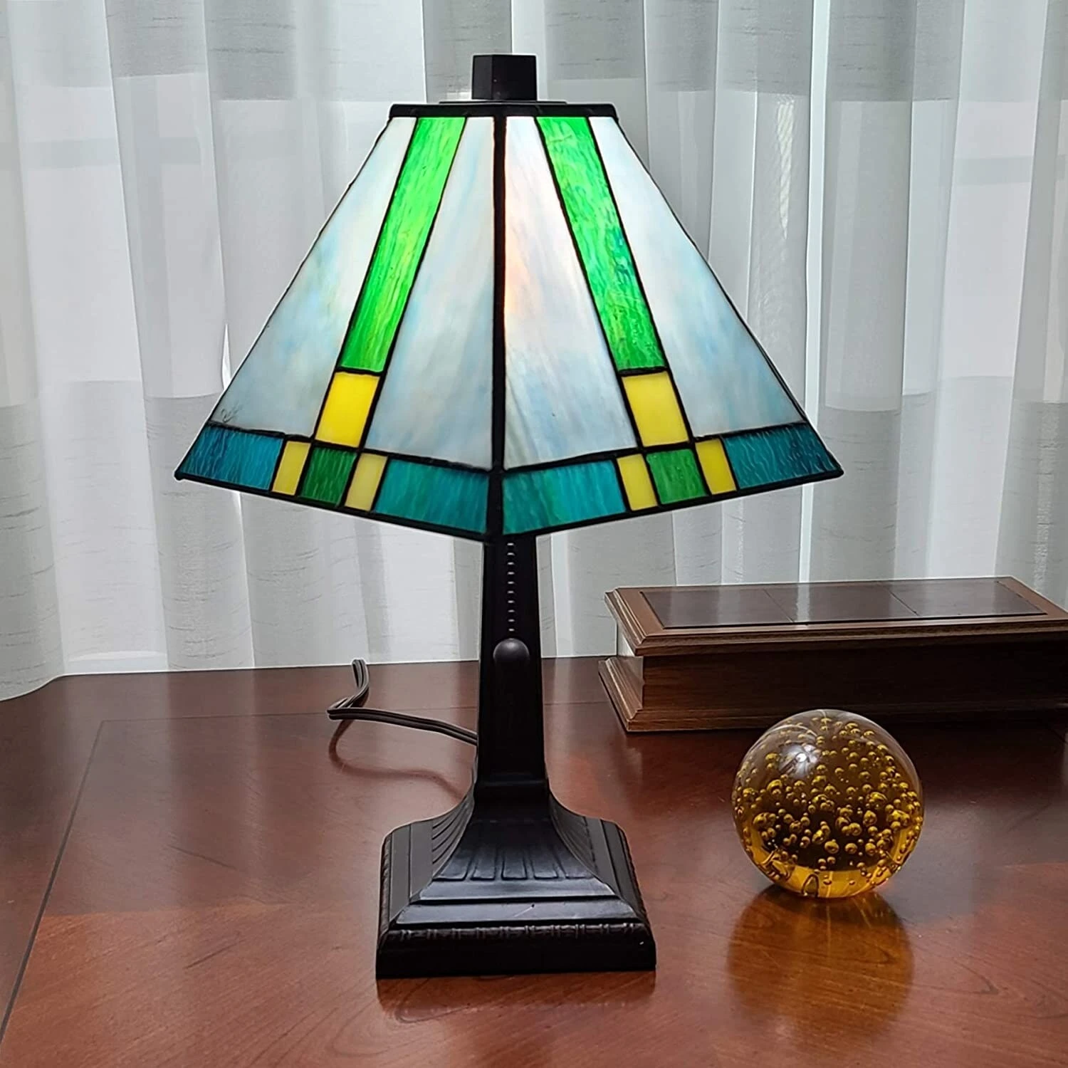 Cheapest ???? Gracewood Hollow Okja 14.5-inch Tiffany-style Banker Lamp With Blue/Green/Yellow Stained Glass ???? 3 Cheapest ???? Gracewood Hollow Okja 14.5-inch Tiffany-style Banker Lamp With Blue/Green/Yellow Stained Glass ????