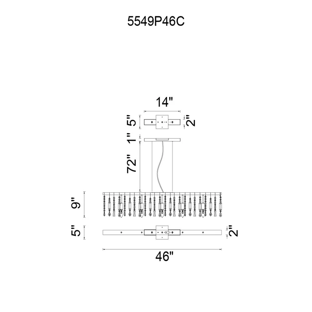Deals ???? Gracewood Hollow Philombe 6-light Linear Crystal Chandelier ???? 4 Deals ???? Gracewood Hollow Philombe 6-light Linear Crystal Chandelier ???? - Image 2