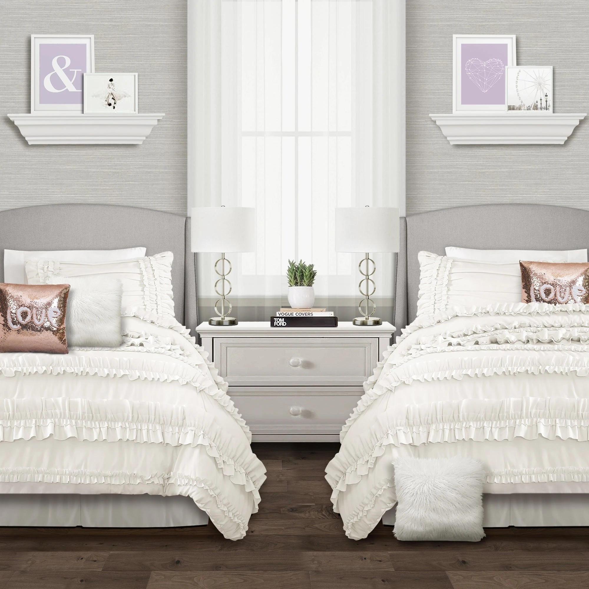 Wholesale ⌛ Gracewood Hollow Quist Ruffle Comforter Set White ✨ 10 Wholesale ⌛ Gracewood Hollow Quist Ruffle Comforter Set White ✨ - Image 8