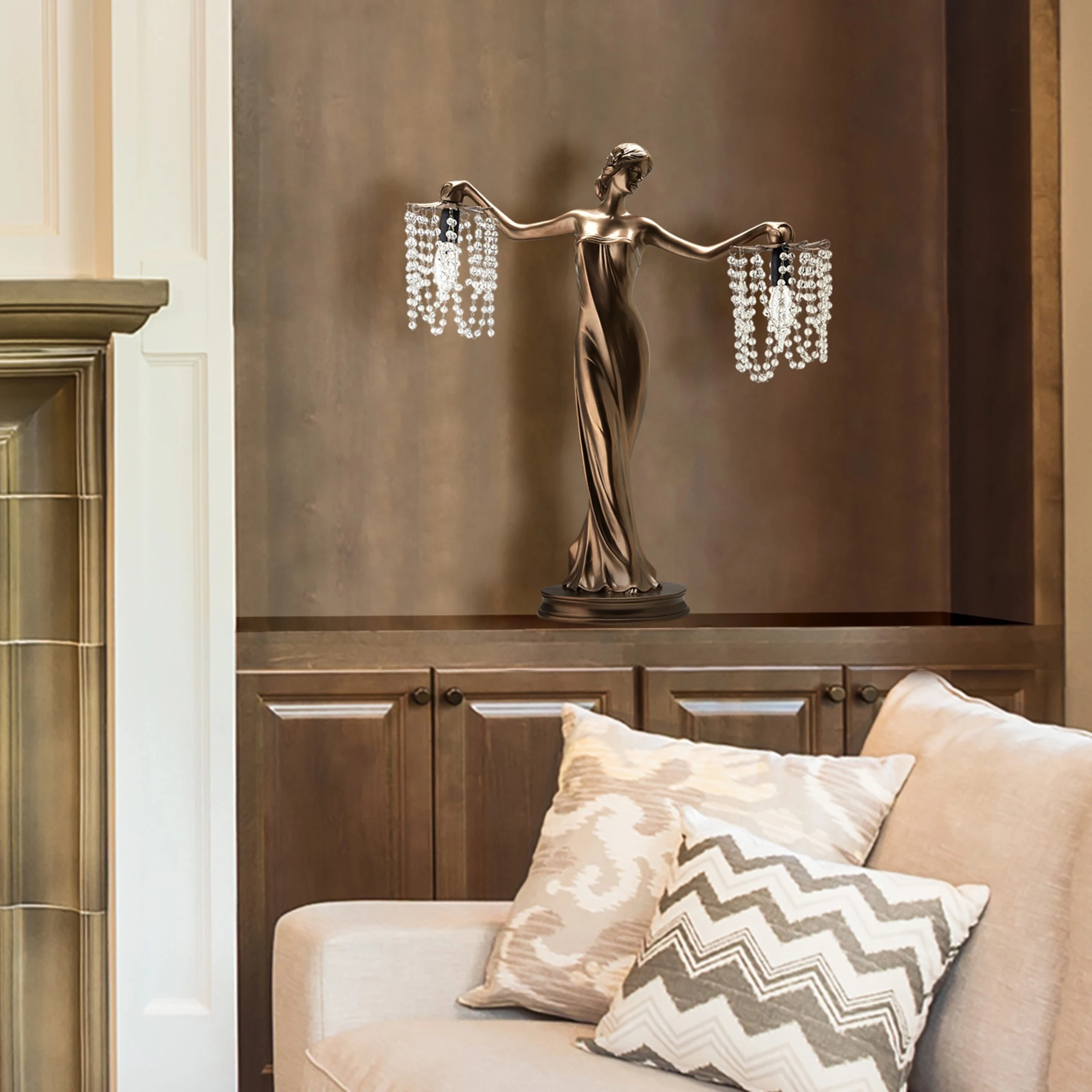 Buy ???? Gracewood Hollow Sansal Bronze/Resin 23.75-inch Grecian Goddess Beaded Table Lamp - 22"L X 7.625"W X 23.75"H ❤️ 8 Buy ???? Gracewood Hollow Sansal Bronze/Resin 23.75-inch Grecian Goddess Beaded Table Lamp - 22"L X 7.625"W X 23.75"H ❤️ - Image 6