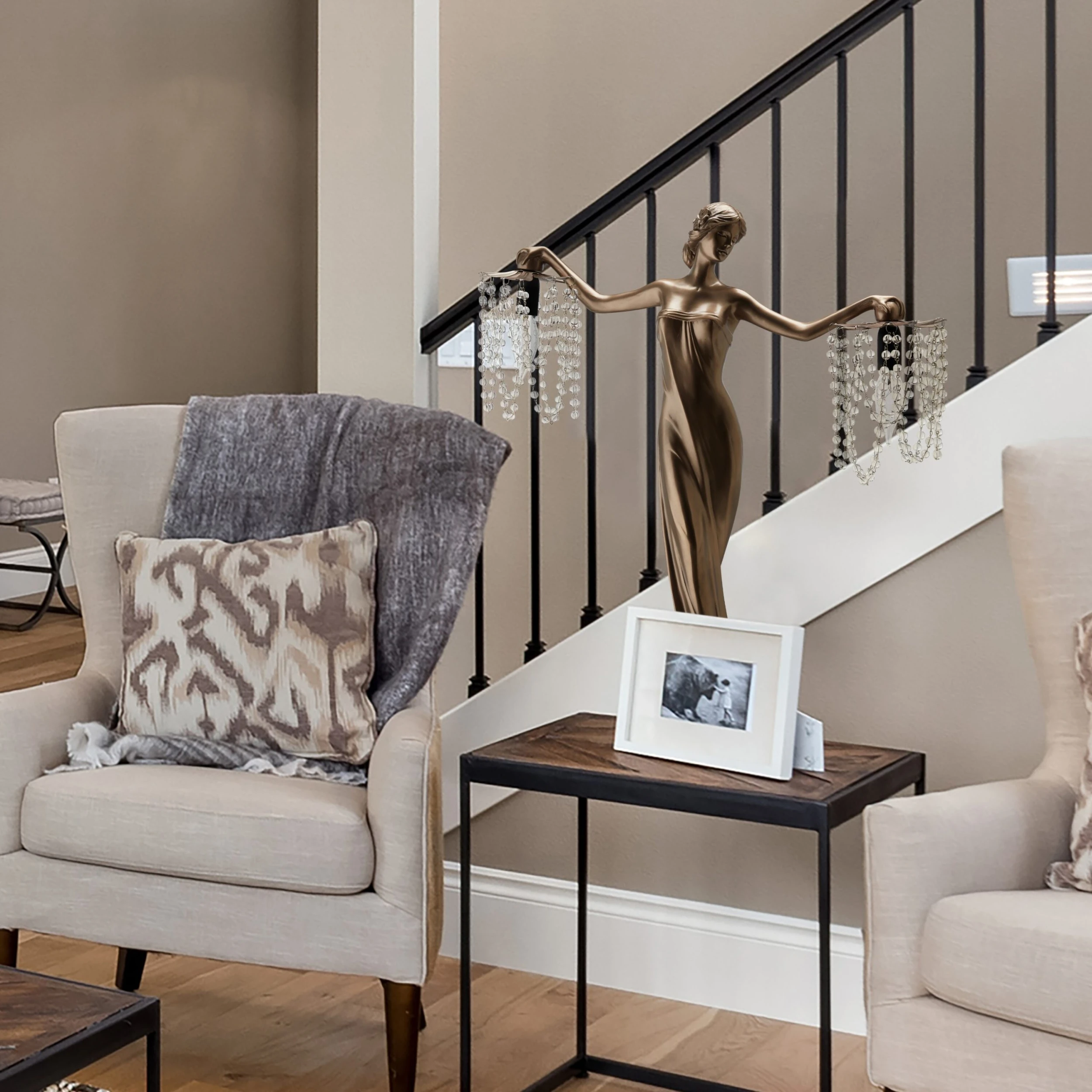 Buy ???? Gracewood Hollow Sansal Bronze/Resin 23.75-inch Grecian Goddess Beaded Table Lamp - 22"L X 7.625"W X 23.75"H ❤️ 9 Buy ???? Gracewood Hollow Sansal Bronze/Resin 23.75-inch Grecian Goddess Beaded Table Lamp - 22"L X 7.625"W X 23.75"H ❤️ - Image 7