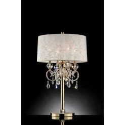 Wholesale ???? Gracewood Hollow Selimovic Glam Goldtone Table Lamp ????