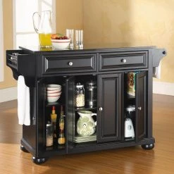 Best reviews of ⭐ Gracewood Hollow Shehu Solid Black Granite Top Kitchen Island In Black Finish ????