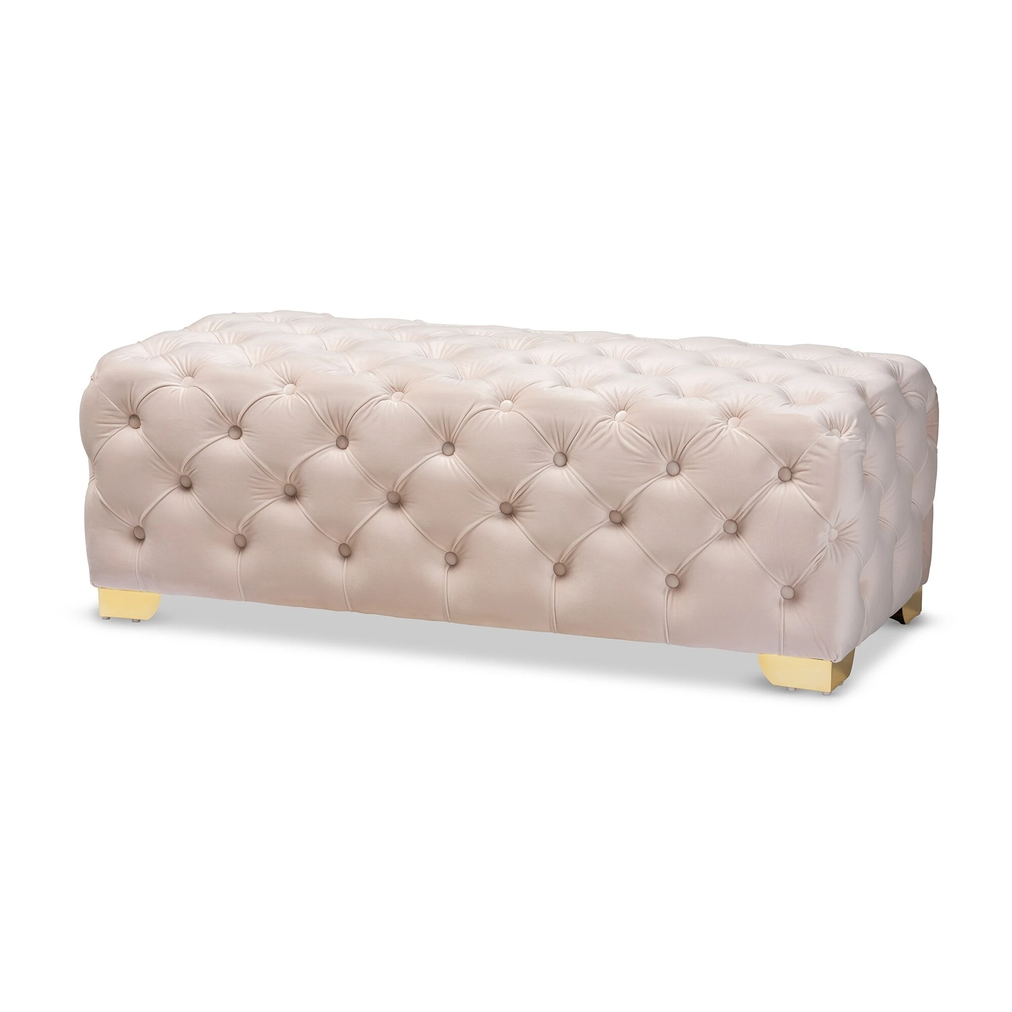 Brand new ???? Gracewood Hollow Solanki Velvet Fabric Ottoman Bench Pink ???? 13 Brand new ???? Gracewood Hollow Solanki Velvet Fabric Ottoman Bench Pink ???? - Image 11