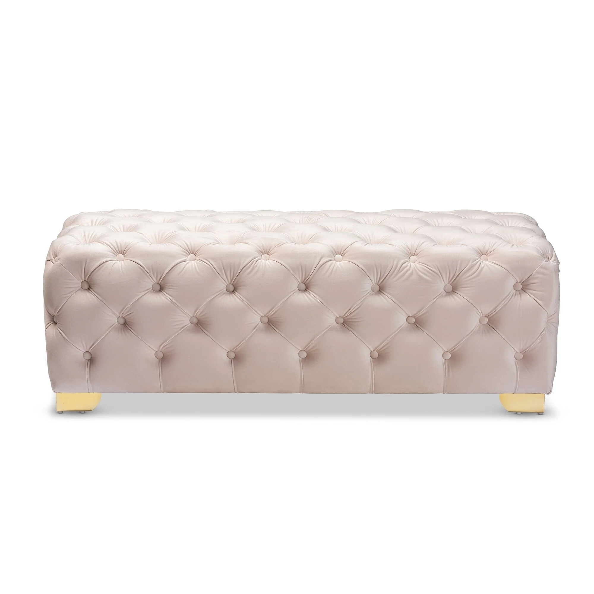 Brand new ???? Gracewood Hollow Solanki Velvet Fabric Ottoman Bench Pink ???? 14 Brand new ???? Gracewood Hollow Solanki Velvet Fabric Ottoman Bench Pink ???? - Image 12