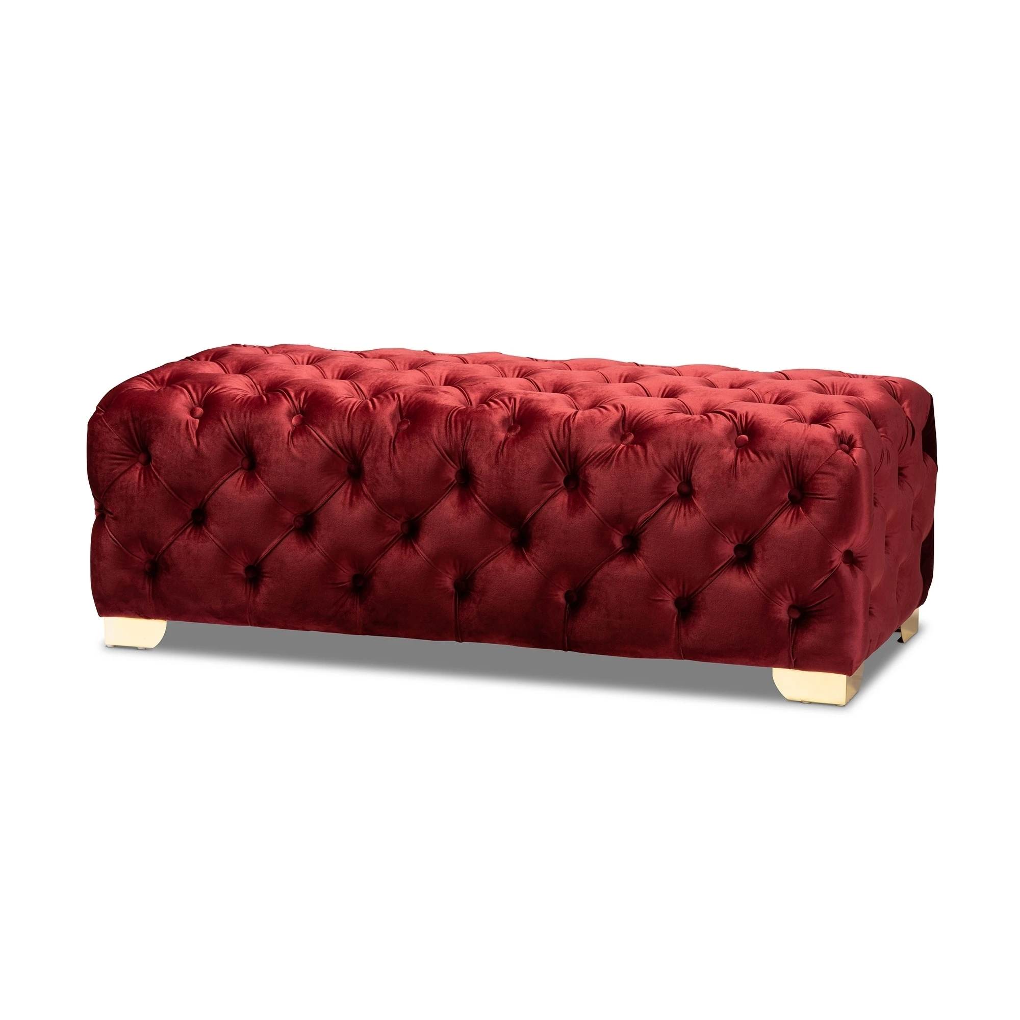 Brand new ???? Gracewood Hollow Solanki Velvet Fabric Ottoman Bench Pink ???? 4 Brand new ???? Gracewood Hollow Solanki Velvet Fabric Ottoman Bench Pink ???? - Image 2