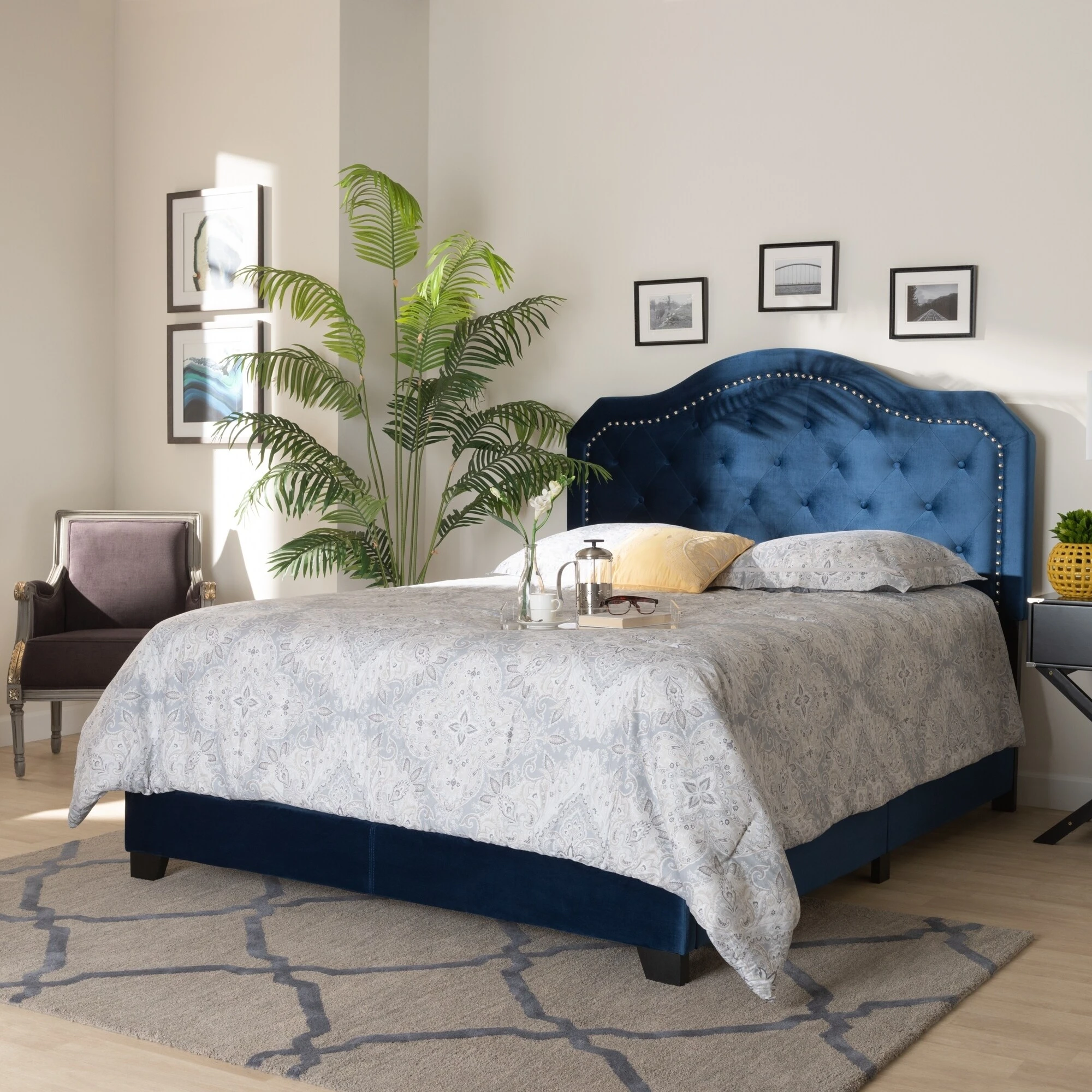 Wholesale ⌛ Gracewood Hollow Tansi Modern Upholstered Button-tufted Bed Dark Grey ???? 11 Wholesale ⌛ Gracewood Hollow Tansi Modern Upholstered Button-tufted Bed Dark Grey ???? - Image 9