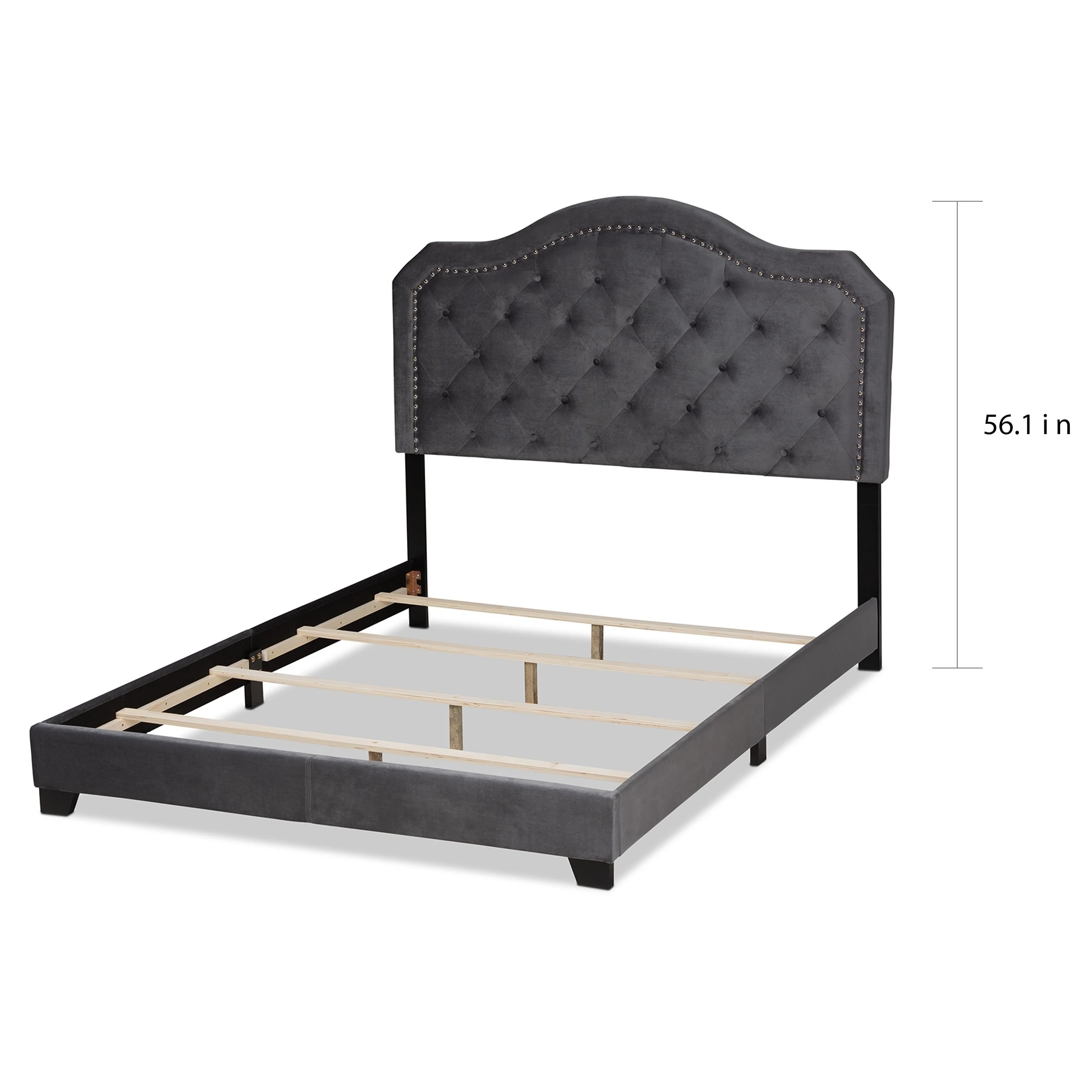 Wholesale ⌛ Gracewood Hollow Tansi Modern Upholstered Button-tufted Bed Dark Grey ???? 7 Wholesale ⌛ Gracewood Hollow Tansi Modern Upholstered Button-tufted Bed Dark Grey ???? - Image 5