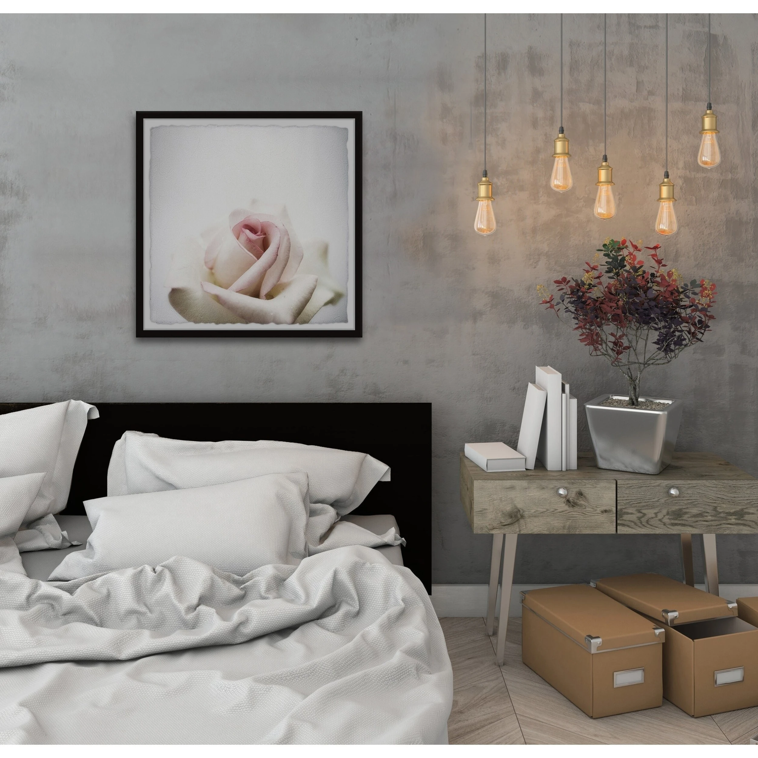 Best Pirce ???? Gracewood Hollow White Rose Closeup Framed Painting Print ???? 6 Best Pirce ???? Gracewood Hollow White Rose Closeup Framed Painting Print ???? - Image 4