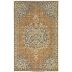 Deals ???? Gracewood Hollow Wool Vintage Medallian Oriental Area Rug Light Blue ????