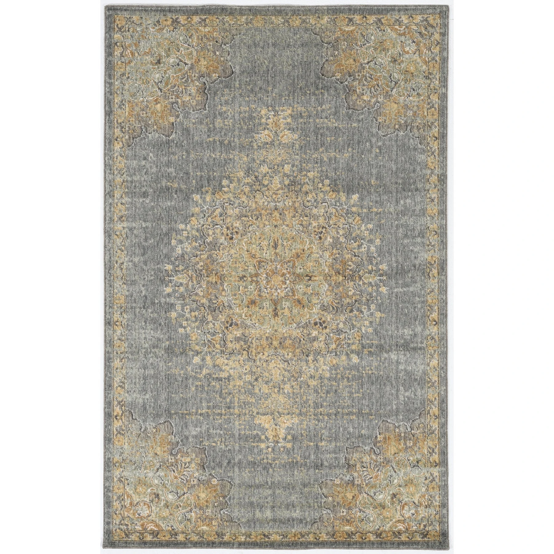 Deals ???? Gracewood Hollow Wool Vintage Medallian Oriental Area Rug Light Blue ???? 6 Deals ???? Gracewood Hollow Wool Vintage Medallian Oriental Area Rug Light Blue ???? - Image 4