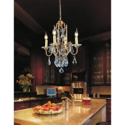 Outlet ???? Gracewood Hollow Zaagap 4-light Oxidized Bronze Crystal Chandelier ✔️