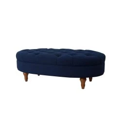 Outlet ???? Gracewood Hollow Larriva Tufted Oval Accent Bench Taupe ⌛