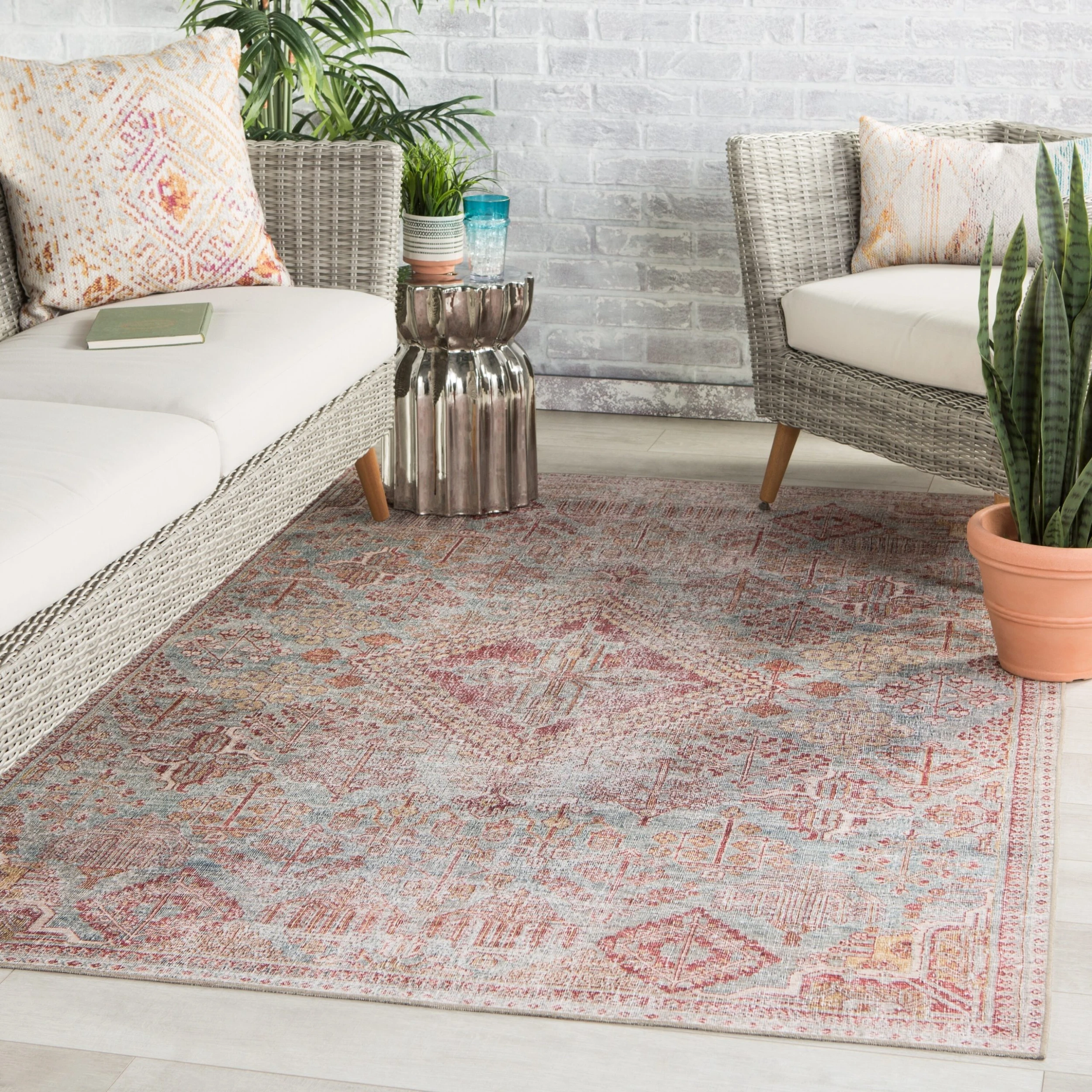 Best Pirce ???? Gracewood Hollow Cugoano Indoor/Outdoor Sky Blue/Pink Medallion Area Rug ???? 3 Best Pirce ???? Gracewood Hollow Cugoano Indoor/Outdoor Sky Blue/Pink Medallion Area Rug ????