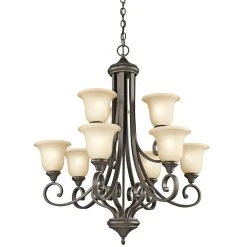 Best reviews of ???? Gracewood Hollow Feraoun Collection 9-light 2-tier Olde Bronze Chandelier ????