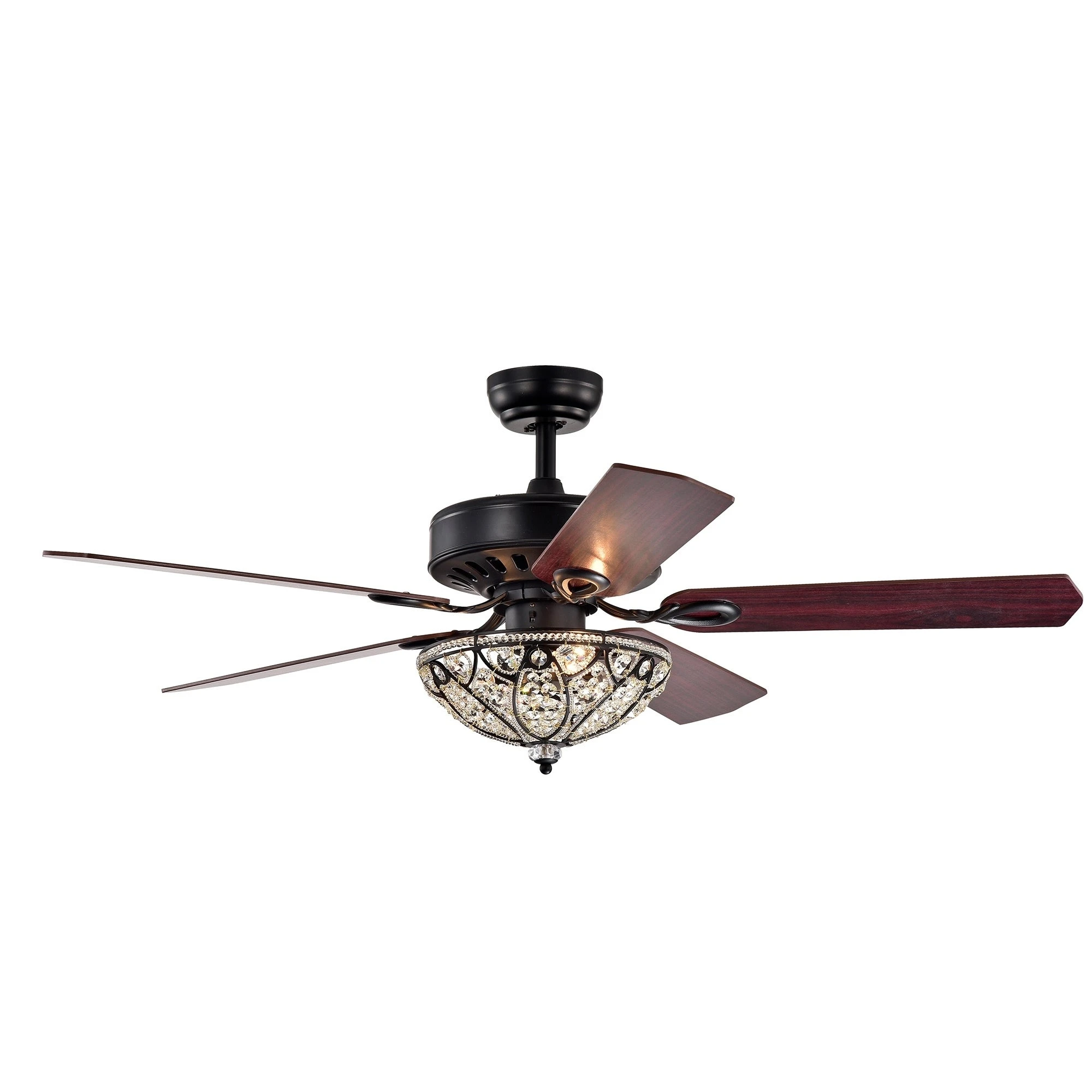 New ???? Gracewood Hollow Kadohata 52-inch Matte Black Ceiling Fan With Crystal Bowl Shade ???? 7 New ???? Gracewood Hollow Kadohata 52-inch Matte Black Ceiling Fan With Crystal Bowl Shade ???? - Image 5