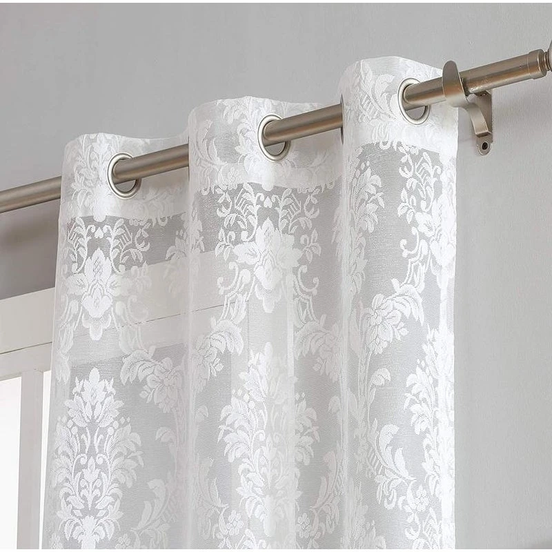Flash Sale ???? Gracewood Hollow Kulenovic Knitted Lace Medallion Curtain With Scalloped Bottom White ???? 5 Flash Sale ???? Gracewood Hollow Kulenovic Knitted Lace Medallion Curtain With Scalloped Bottom White ???? - Image 3