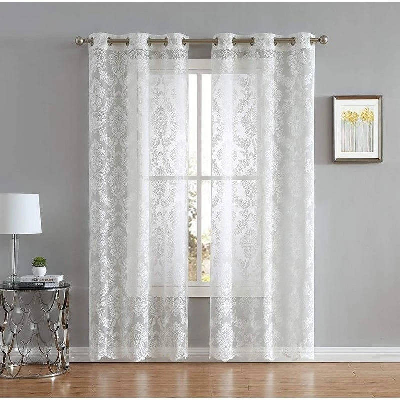 Flash Sale ???? Gracewood Hollow Kulenovic Knitted Lace Medallion Curtain With Scalloped Bottom White ???? 4 Flash Sale ???? Gracewood Hollow Kulenovic Knitted Lace Medallion Curtain With Scalloped Bottom White ???? - Image 2