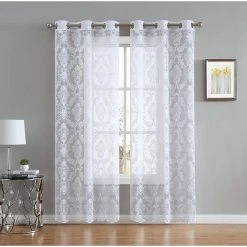 Flash Sale ???? Gracewood Hollow Kulenovic Knitted Lace Medallion Curtain With Scalloped Bottom White ????