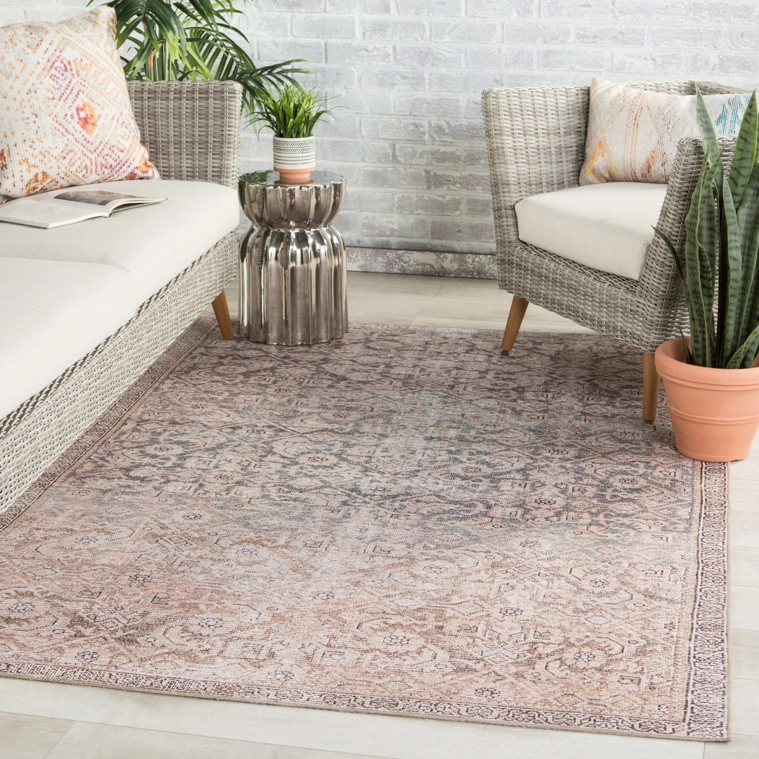 Budget ✨ Gracewood Hollow Dabydeen Indoor/Outdoor Trellis Peach And Blue Area Rug ✨ 3 Budget ✨ Gracewood Hollow Dabydeen Indoor/Outdoor Trellis Peach And Blue Area Rug ✨
