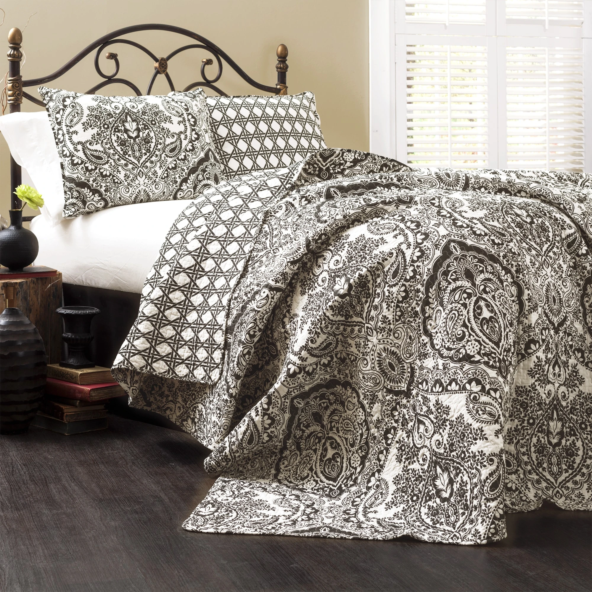 Budget ???? Gracewood Hollow Winchester Damask 3-piece Quilt Set Navy ???? 3 Budget ???? Gracewood Hollow Winchester Damask 3-piece Quilt Set Navy ????