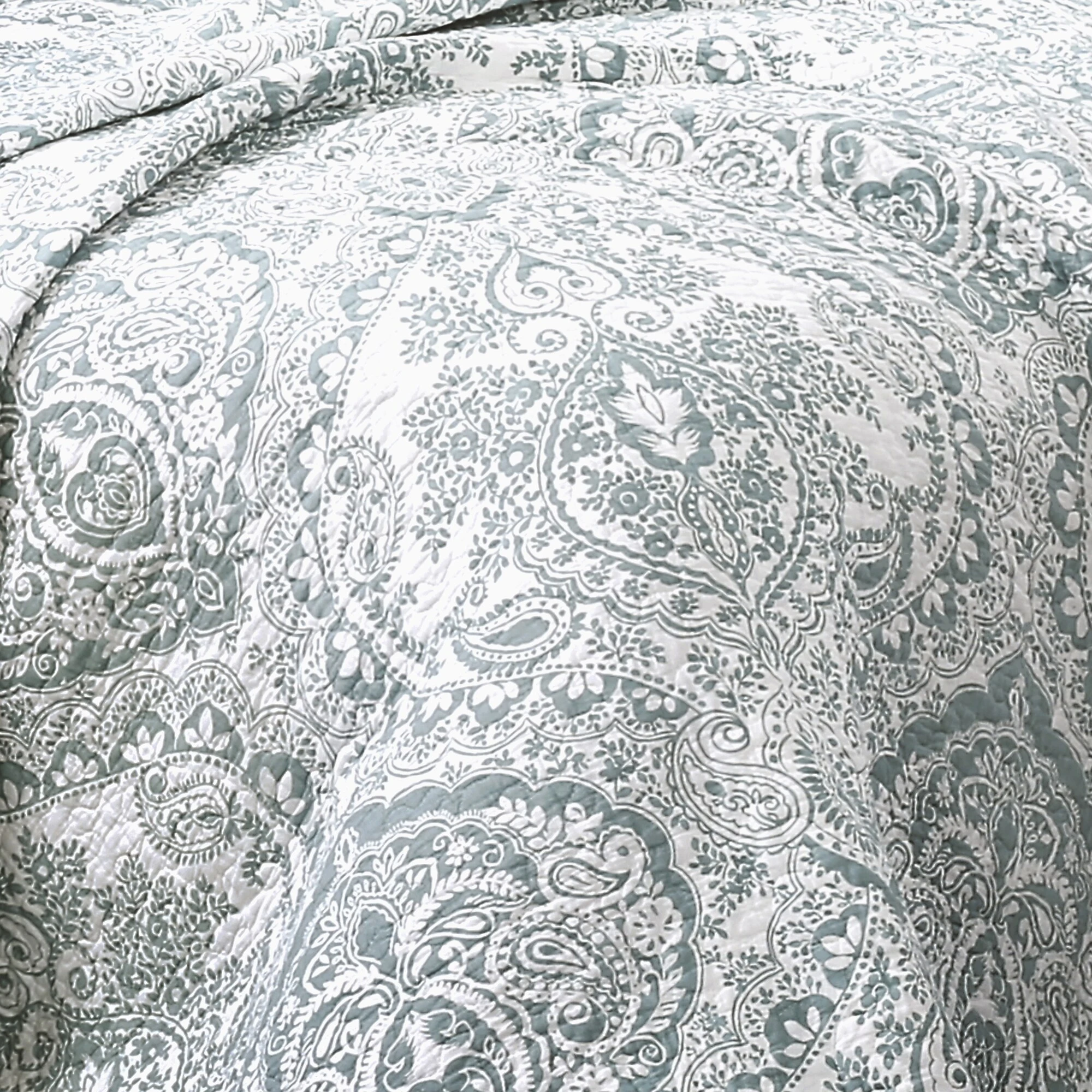 Budget ???? Gracewood Hollow Winchester Damask 3-piece Quilt Set Navy ???? 8 Budget ???? Gracewood Hollow Winchester Damask 3-piece Quilt Set Navy ???? - Image 6