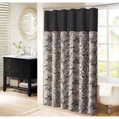 Budget ✔️ Gracewood Hollow Abley Shower Curtain Black ⭐
