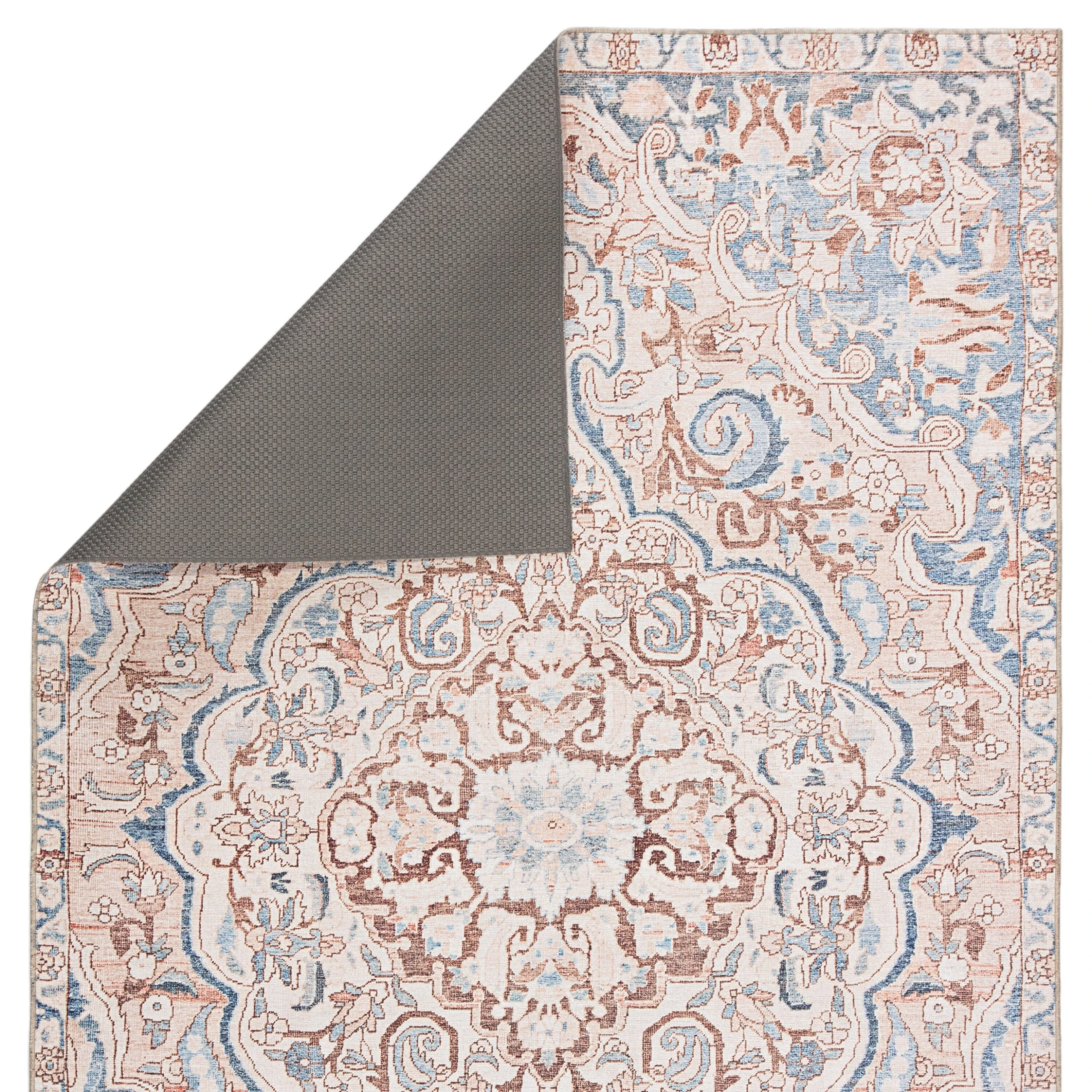 Hot Sale ???? Gracewood Hollow Dadzie Indoor/Outdoor Blue And Light Pink Medallion Area Rug ⭐ 7 Hot Sale ???? Gracewood Hollow Dadzie Indoor/Outdoor Blue And Light Pink Medallion Area Rug ⭐ - Image 5