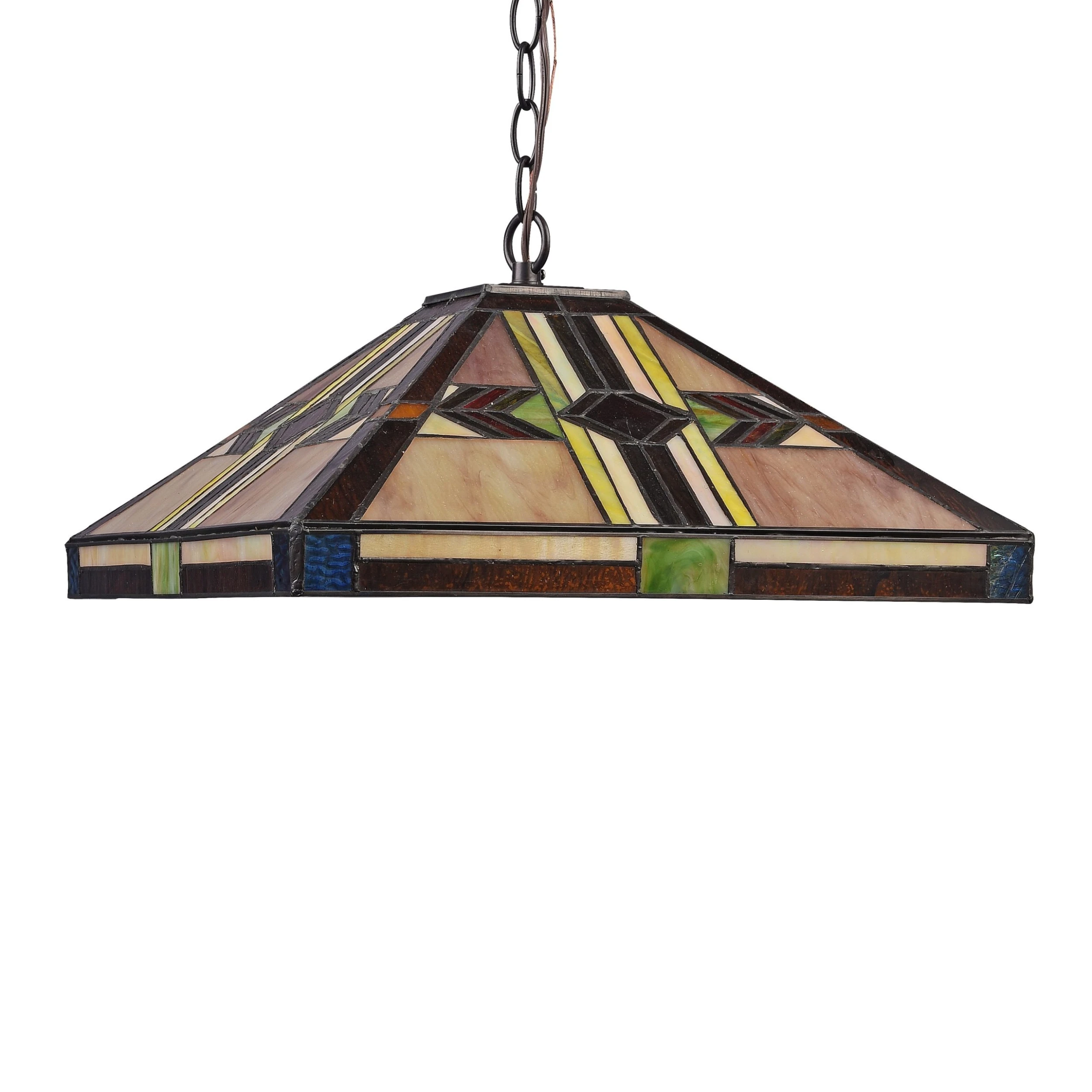 Buy ???? Gracewood Hollow Kamanda 2-light Blackened Bronze Hanging Pendant With Multicolored Stained Glass Pyramidal Shade ???? 4 Buy ???? Gracewood Hollow Kamanda 2-light Blackened Bronze Hanging Pendant With Multicolored Stained Glass Pyramidal Shade ???? - Image 2