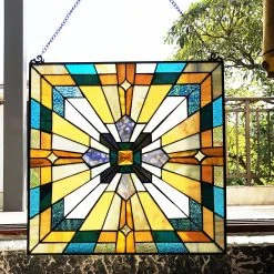 Discount ???? Gracewood Hollow Cao Mission-style Glass Window Panel/Suncatcher ⌛