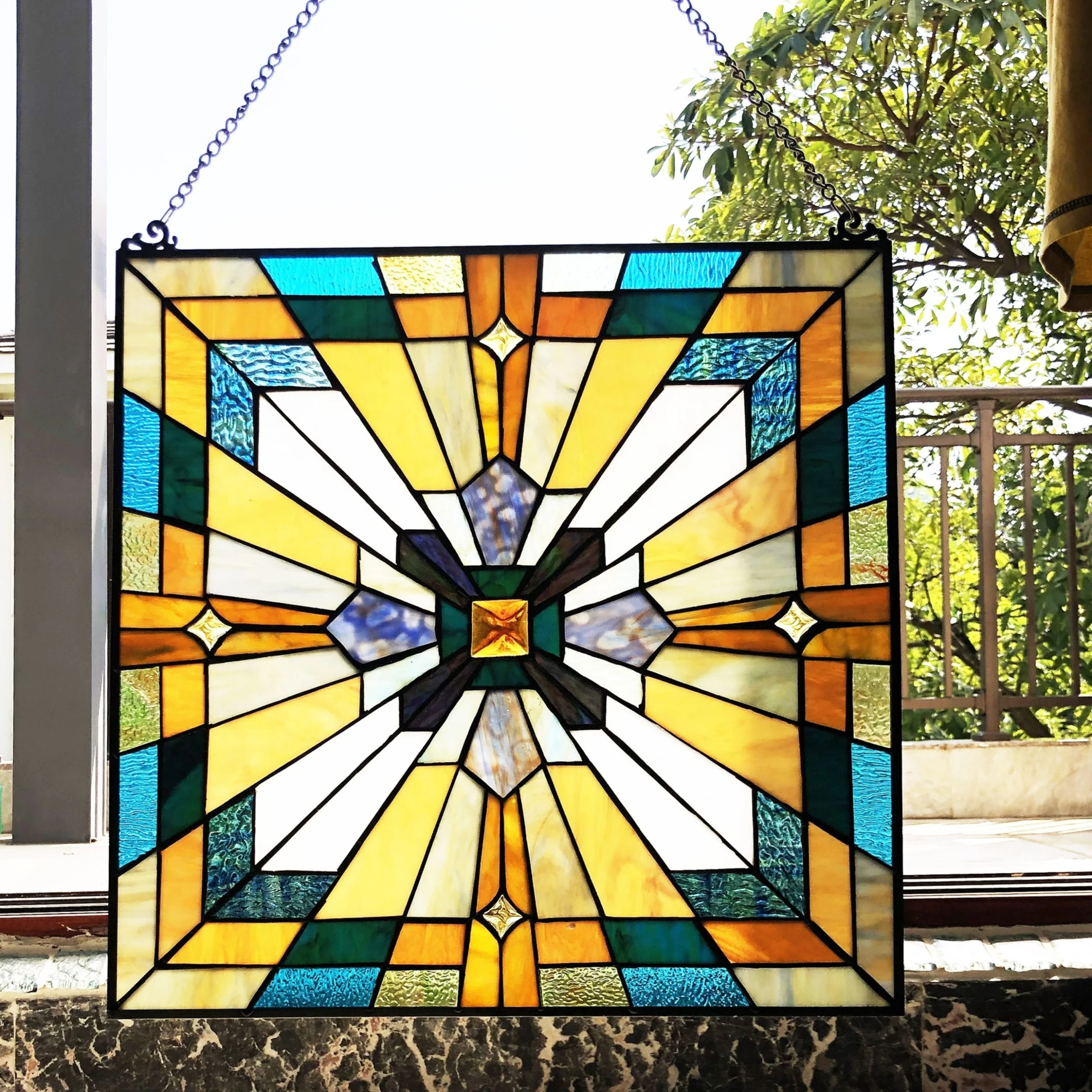 Discount ???? Gracewood Hollow Cao Mission-style Glass Window Panel/Suncatcher ⌛ 3 Discount ???? Gracewood Hollow Cao Mission-style Glass Window Panel/Suncatcher ⌛