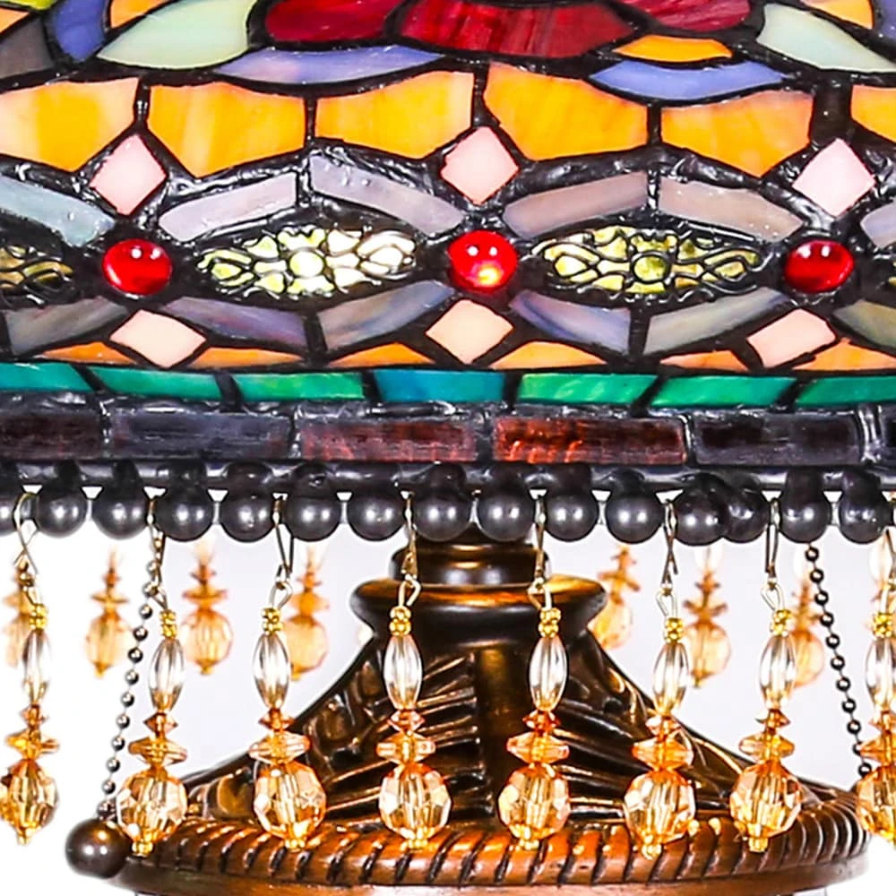 Flash Sale ???? Gracewood Hollow Lachmet Multicolored Stained Glass Table Lamp (27.5 In.) - 17"L X 17"W X 27.5"H ???? 7 Flash Sale ???? Gracewood Hollow Lachmet Multicolored Stained Glass Table Lamp (27.5 In.) - 17"L X 17"W X 27.5"H ???? - Image 5