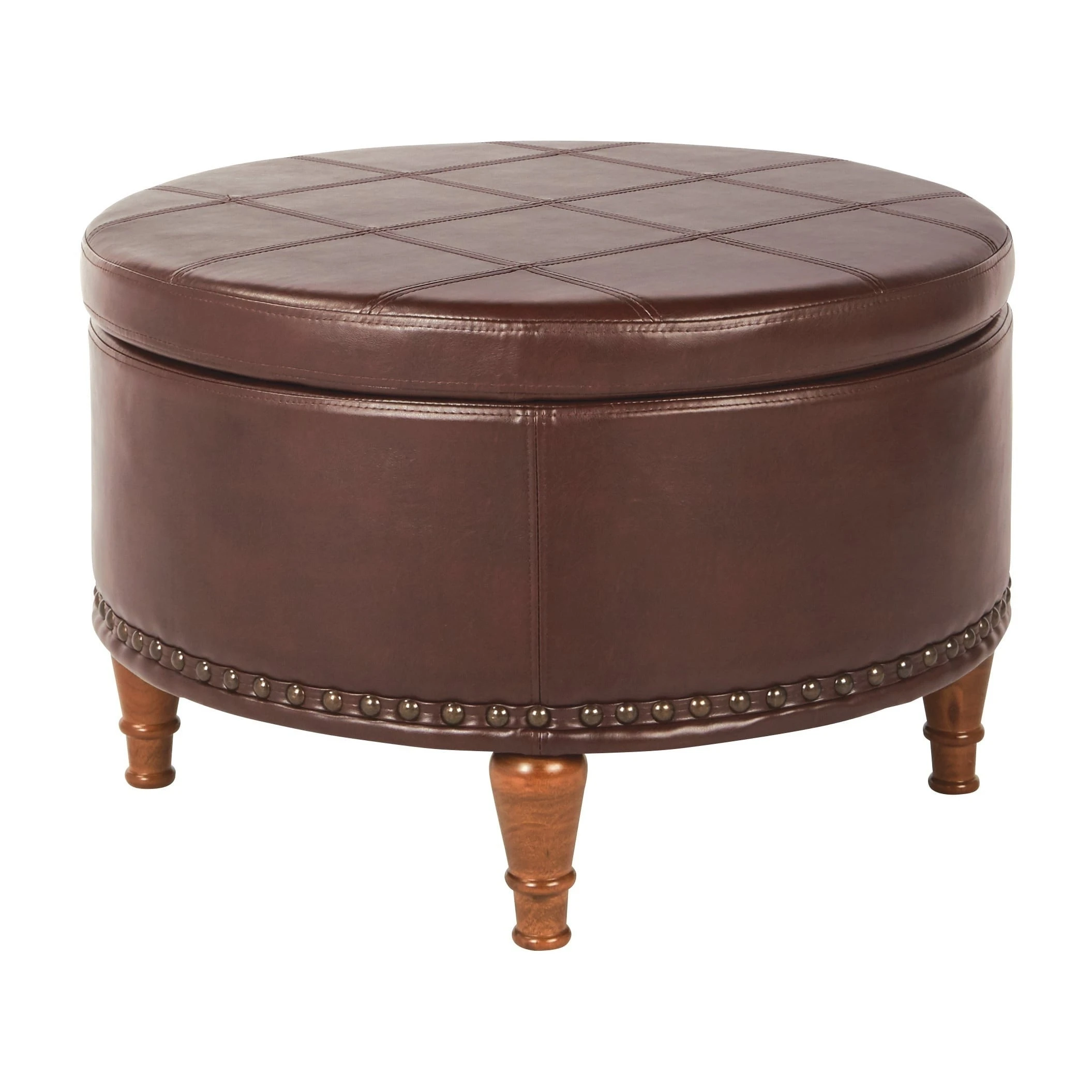 Best Sale ???? Gracewood Hollow Kuimba Faux Leather Storage Ottoman With Antique Bronze Nailheads Grey ???? 13 Best Sale ???? Gracewood Hollow Kuimba Faux Leather Storage Ottoman With Antique Bronze Nailheads Grey ???? - Image 11