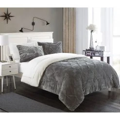 Gracewood Hollow shop -Gracewood Hollow shop Oliver James Carole Sherpa Lined Grey 7 piece Bed in a Bag a4bedb47 e50c 4f85 95fe 4837128ad7e8